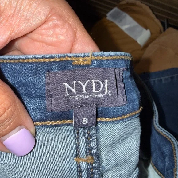 NYDJ Sheri Slim Jeans Size 8 Dark Wash Stretch Mid Rise Slim Fit - Picture 5 of 5